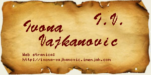 Ivona Vajkanović vizit kartica